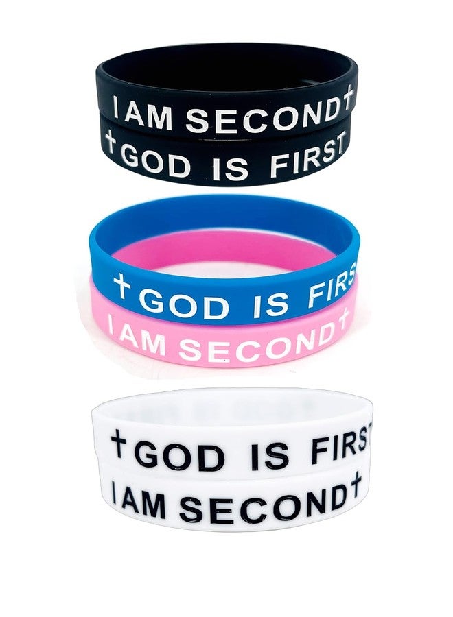 KZL GOD IS FIRST IM SECOND Inspirational Bracelets Christian Faith Rubber Bracelets for Women Men Engraved Bible Verses Cross Silicone Wristband Religious Jewelry Gifts -Set 1 - Image 1