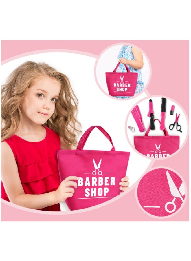 17 pcs Beauty Salon Set with Realistic Hairdryer, Straightener, Mirror, Scissors and Other Styling Accessories, Girls Hair Salon Kit with Portable Travel Case, Complete Stylist Set for Girls, Play House Toys, Ideal Gift for Girls - Image 1