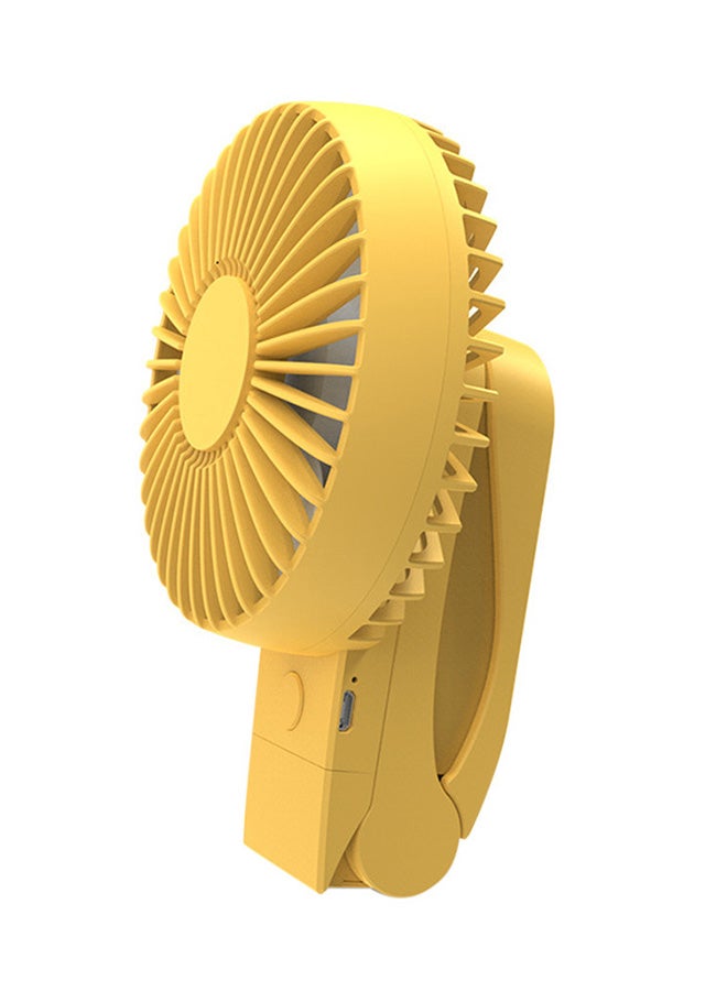 Loquat Mini USB Rechargeable Portable Clip On Fan Yellow 13x10x5cm