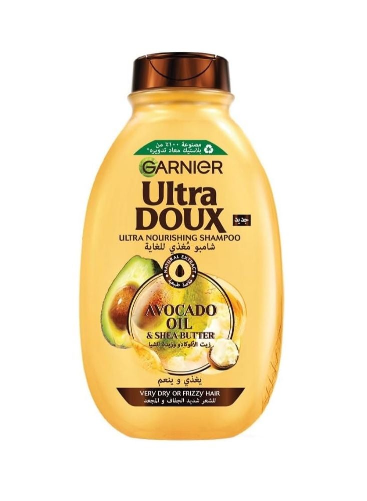 Premium Garnier Ultra Doux Avocado Oil & Shea Butter Shampoo – 400ml – For Dry Frizzy Hair - Image 1
