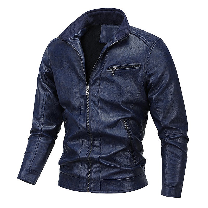 Outdoor Thickened Leather Men'S Warm Jacket Jacket Men'S Motorcycle Leather Jacket Men'S Clothing - Image 3
