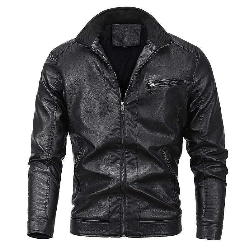 Outdoor Thickened Leather Men'S Warm Jacket Jacket Men'S Motorcycle Leather Jacket Men'S Clothing - Image 1