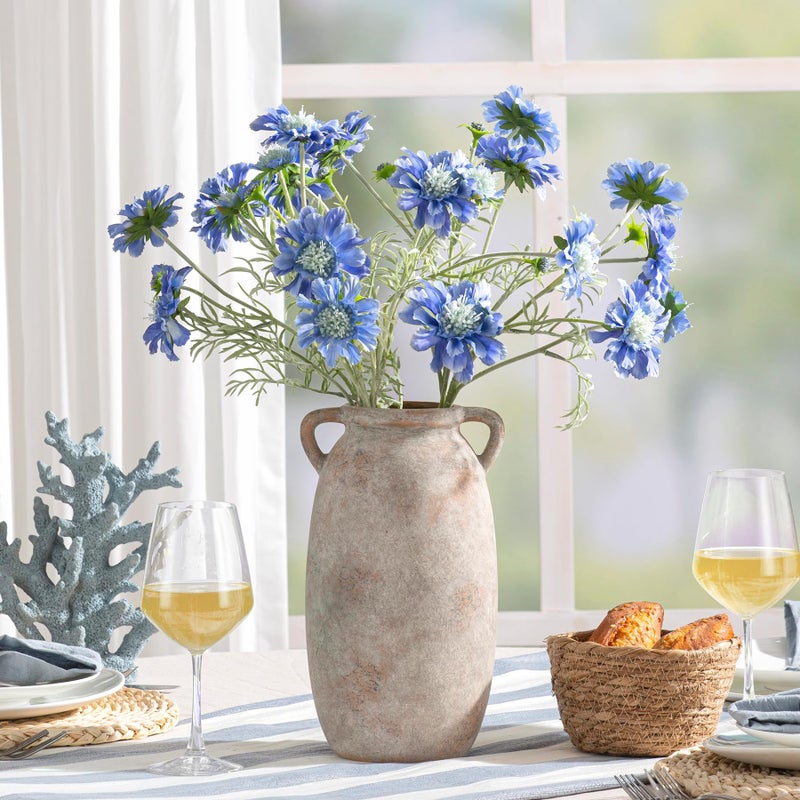 Dobbyby Ceramic Flower Vase 12 inch Farmhouse Rustic Vase Decorative Pottery Terracotta Tall Vases for Home Decor Table Mantle Fireplace Living Room Bathroom Wedding Centerpiece (Large-Terracota) - Image 5