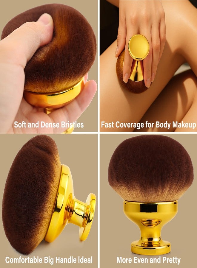 EOICCEOH Extra Large Body Makeup Brush For Self Tanner, Leg Makeup &Bronzer Blend,90 mm Wide-headed Kabuki Brush Provides More Even &Pretty Application, Sunscreen Face& Back Makeup Brush, Wet&Dry Use- Gold - Image 5