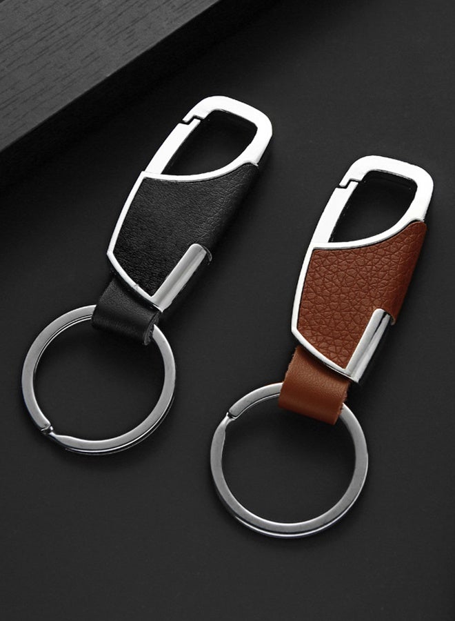 2 Pieces Metal Car Key Chain with Quick Release Carabiner – Heavy Duty Key Holder Organizer - Image 1