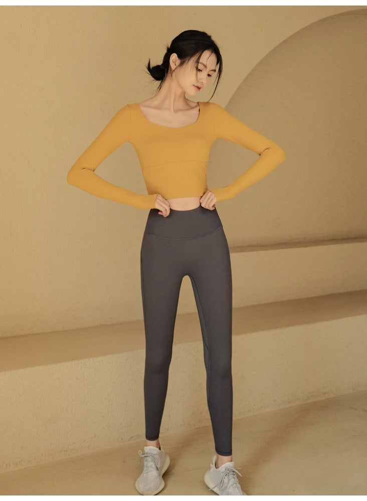 Long Sleeve Gym Crop Top Sports Yoga Top Women  T-Shirts Sportwear Fitness Tank Top Sport Active Wear Workout Athletic Shirt - Image 4