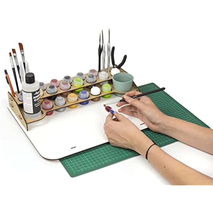 Revel PAINT STATION CITADEL PAINT STAND TABLETOP CITADEL COLOUR STORAGE MODEL PAINT RACK COLOUR ORGANISER FOR HOBBY ZONE MODULE BRUSH PAINTSTATION WORKSHOP (TABLE B) - Image 5
