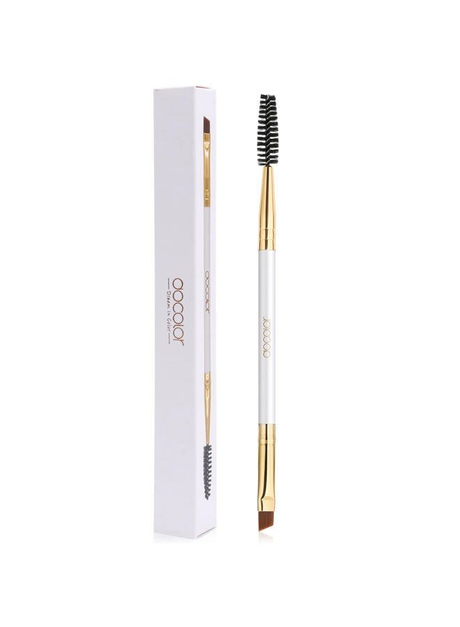 Docolor Eyebrow Brush Duo Eyebrow Spoolie Professional Angled Eye Brow Brush Perfect for Lining and Shaping Brows, Spoolie for Brows or Lashes White - Image 1