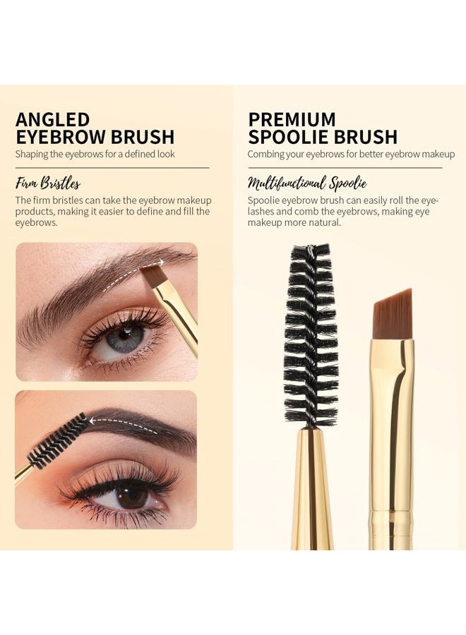Docolor Eyebrow Brush Duo Eyebrow Spoolie Professional Angled Eye Brow Brush Perfect for Lining and Shaping Brows, Spoolie for Brows or Lashes White - Image 2