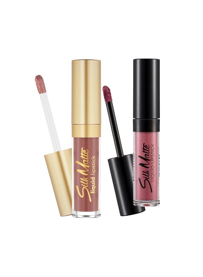 flormar Silk Matte Liquid Lipstick value pack 18 sunny land & 10 Tender Terra - Image 1