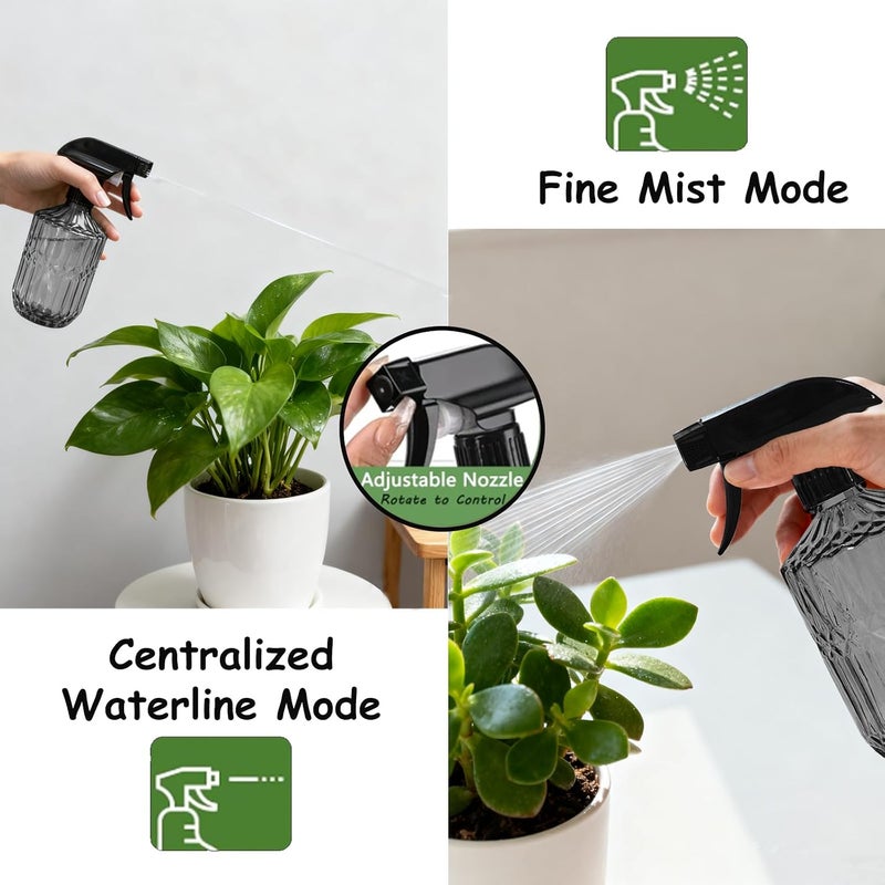 YYTSGG Glass Plant Mister Bottle, 15oz Refillable Water Spray Bottle with Adjustable Mist Nozzle for Indoor Flowers, Outdoor Gardening, Cleaning, Hair and Pets Care (Gray) - Image 4