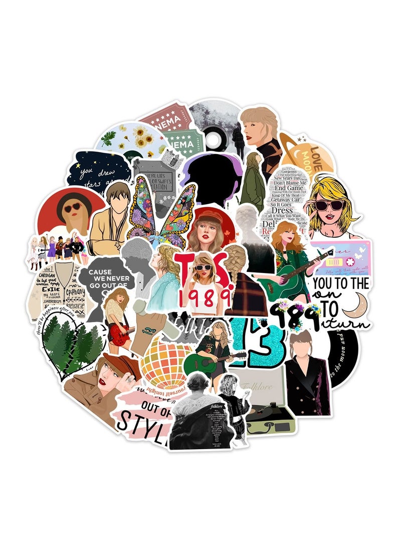 50 pcs Singer Taylor Stickers of Vinyl Folklore Evermore Laptop Stickers for Laptops, Computers, Hydro Flasks, Skateboard, and Travel Case  - Image 5