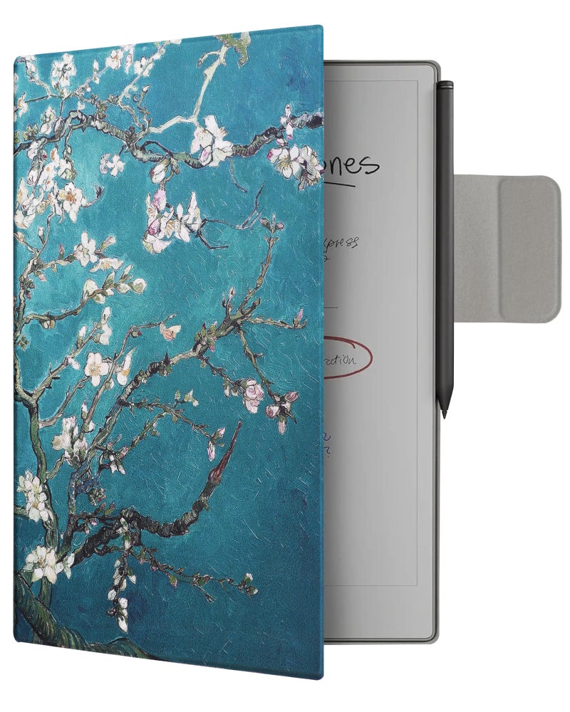 WALNEW Case for 11.8" Remarkable Paper Pro Tablet (2024 Released), Auto Sleep/Wake Protective Cover with Pen Clasp, Magnetic Slim Book Folio Cover for Remarkable Paper Pro (Tree and Flower) - Image 1
