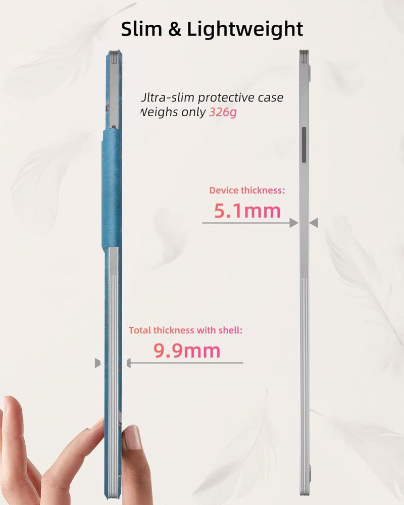 WALNEW Case for 11.8" Remarkable Paper Pro Tablet (2024 Released), Auto Sleep/Wake Protective Cover with Pen Clasp, Magnetic Slim Book Folio Cover for Remarkable Paper Pro (Tree and Flower) - Image 4