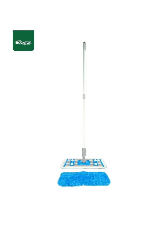 جاتور ممسحة من الألياف الدقيقة للاستخدام الرطب والجاف، مصنوعة من الألومنيوم | 40 سم | أزرق