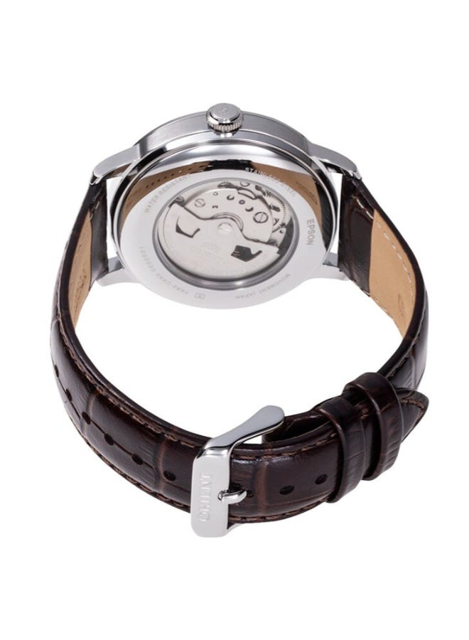 ORIENT Men Mechanical Classic Watch, Leather Strap - 41.5mm (RA-AK0804Y) - Image 3