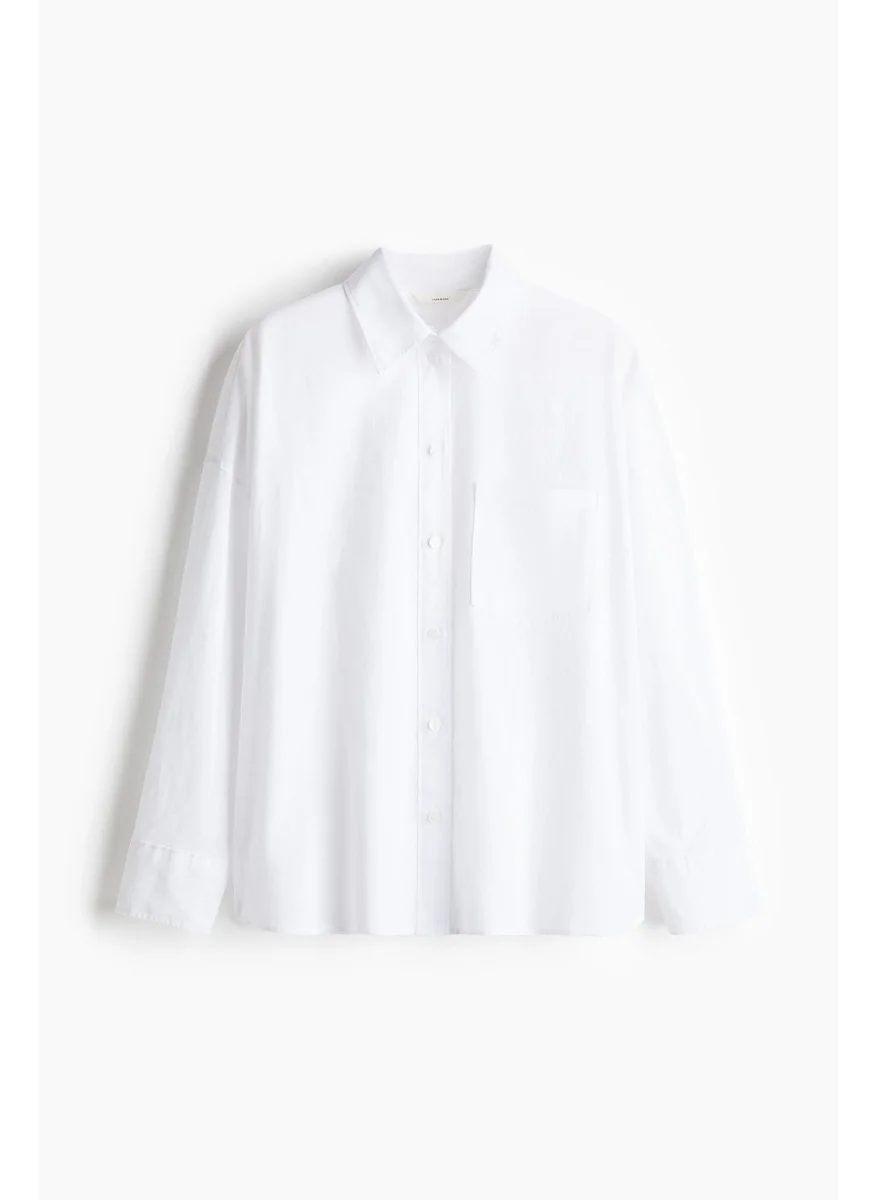 اتش اند ام Oversized Linen-Blend Shirt