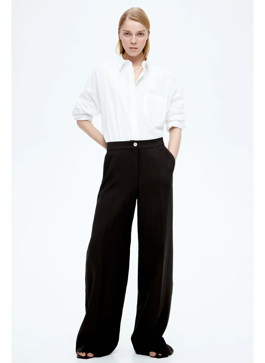 اتش اند ام Oversized Linen-Blend Shirt