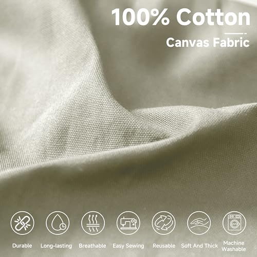 Simple&Opulence 100% Cotton Canvas Fabric 10oz. 59 Inch by The Yard, Nature Duck Fabric Textile Medium Weight for Painting, Sewing, Crafts, Embroidery, Bag, Handmade Home Decor(2 Yards, Beige) - Image 2