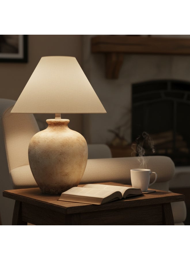 DANUBE HOME Antik Ceramic Table Lamp - Cream - For Bedroom - Image 3