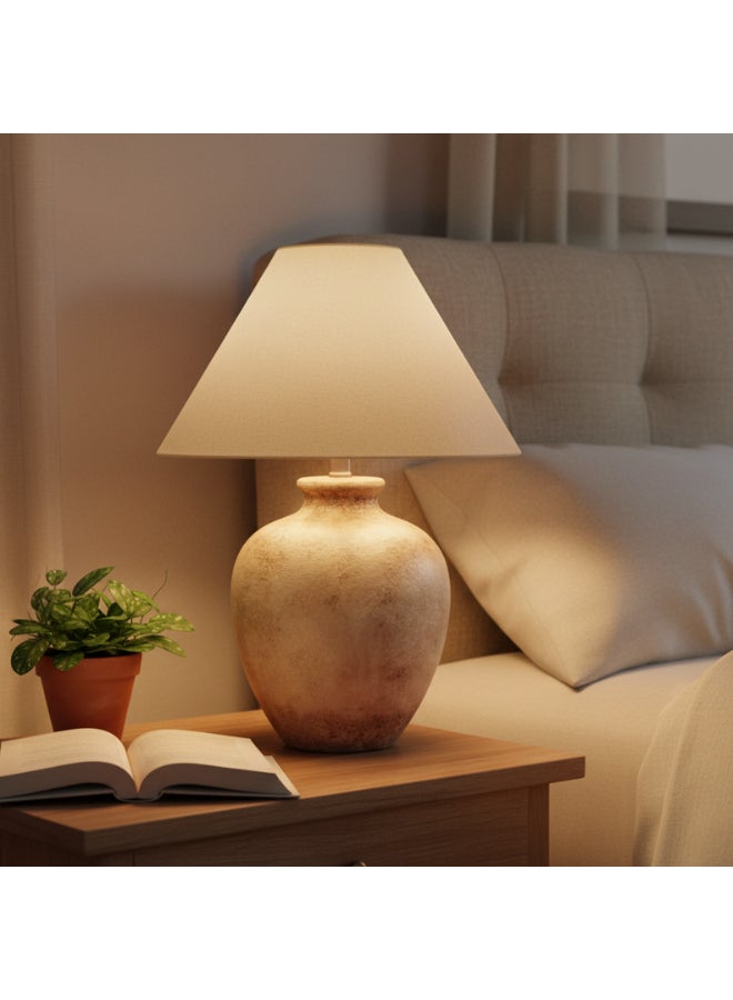DANUBE HOME Antik Ceramic Table Lamp - Cream - For Bedroom - Image 4
