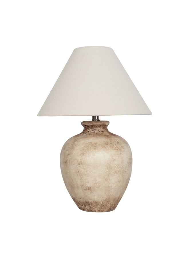 DANUBE HOME Antik Ceramic Table Lamp - Cream - For Bedroom - Image 1