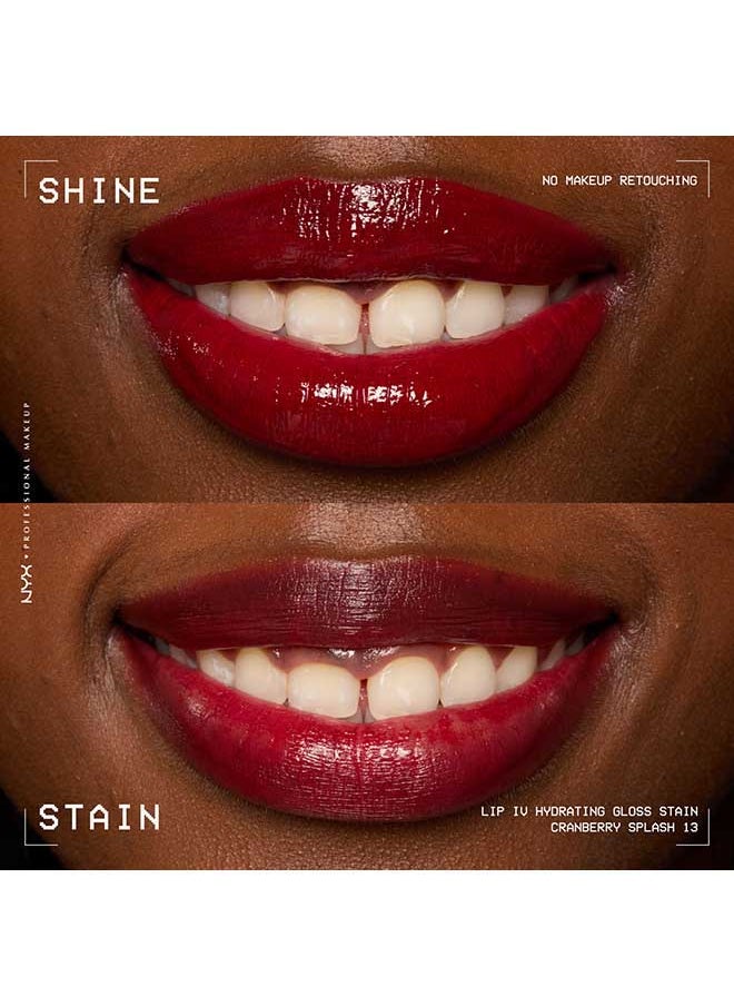NYX PROFESSIONAL MAKEUP - Lip Iv Hydrating Gloss Stain Lip Gloss + Serum Up To 12Hr Hydration High Pigment Wet Shine Finish Cranberry Splash - Image 1