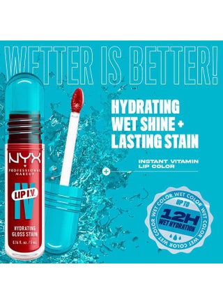 Lip Iv Hydrating Gloss Stain Lip Gloss + Serum Up To 12Hr Hydration High Pigment Wet Shine Finish Cranberry Splash - view 5