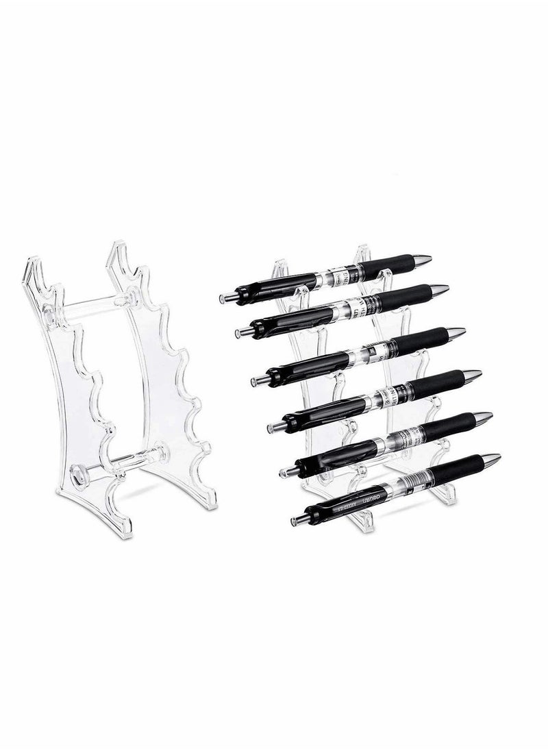 KASTWAVE 2 PCS Pen Display Stand Makeup Brush Display Stand 6 Slots Brush Holder Pen Holder Cosmetic Organizer for Pen, Eyebrow Pencil, Makeup Brush, Nail Brush Home Office or Store  - Image 1