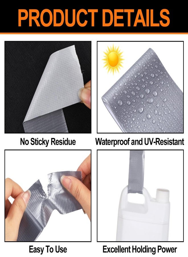 Innconee 4 Pack 1.77 in x 10 ft Travel Duct Tape Mini Pocket Size Flat Roll Flexible Heavy Duty Waterproof Tear by Hand for Repair Outdoor Emergency Gear EDC DIY Craft Camping Hiking (Silver) - Image 3