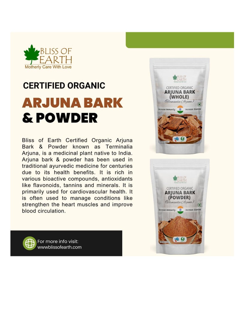 Bliss of Earth Arjuna Bark Powder 100g Herbal Supplement for Heart Health and Organic Natural Cardiovascular Support - Image 3