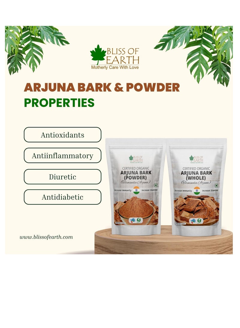 Bliss of Earth Arjuna Bark Powder 100g Herbal Supplement for Heart Health and Organic Natural Cardiovascular Support - Image 4