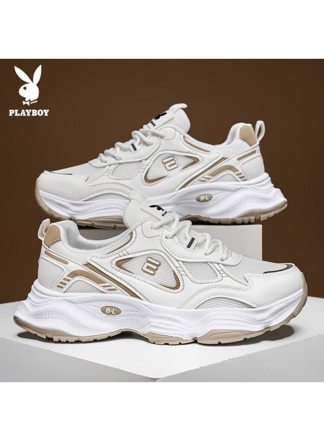 Playboy Dad Shoes For Men, Autumn And Winter Season, Men's Casual Shoes, Fashionable Height-increasing Sneakers, White, Size 44 - Image 4