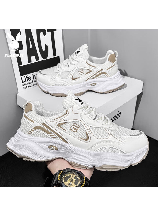 Playboy Dad Shoes For Men, Autumn And Winter Season, Men's Casual Shoes, Fashionable Height-increasing Sneakers, White, Size 44 - Image 5