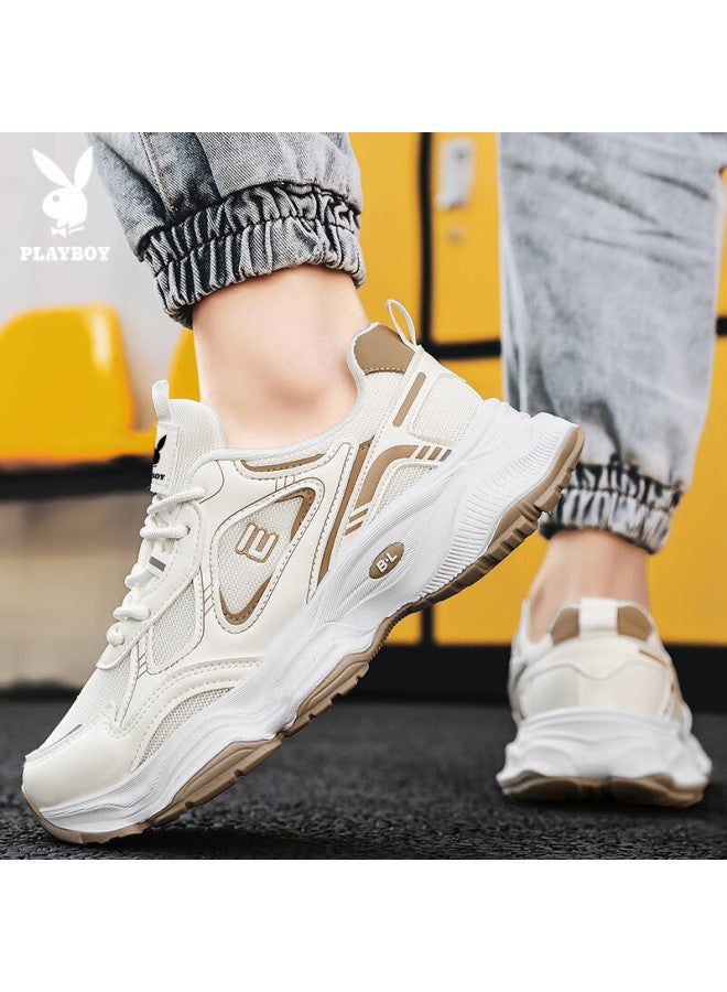 Playboy Dad Shoes For Men, Autumn And Winter Season, Men's Casual Shoes, Fashionable Height-increasing Sneakers, White, Size 44 - Image 2