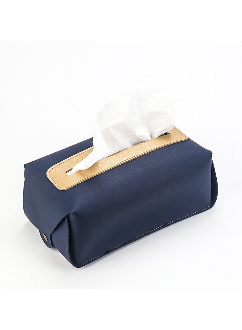 Stitching Colors, Minimalist Style Leather Tissue Box – Home Decorations for Living Room, Bedroom and Office, Tissue Box Cover for Car - Image 1