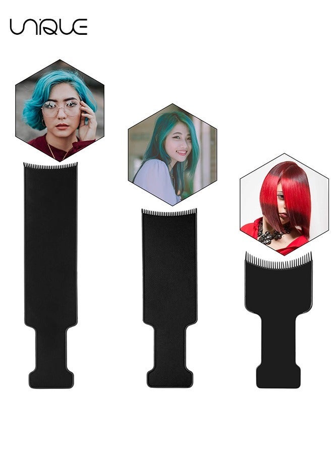 Unique 4Pcs Highlighting Board and Brush Kit Flat Top Paddle Board Comb Hair Highlighting Sectioning Comb Set Hair Coloring Brushï¼Œ3Pcs Tinting Paddles 1Pcs Hair Coloring Brush - For Hair Dye & Salon Uses - Image 4
