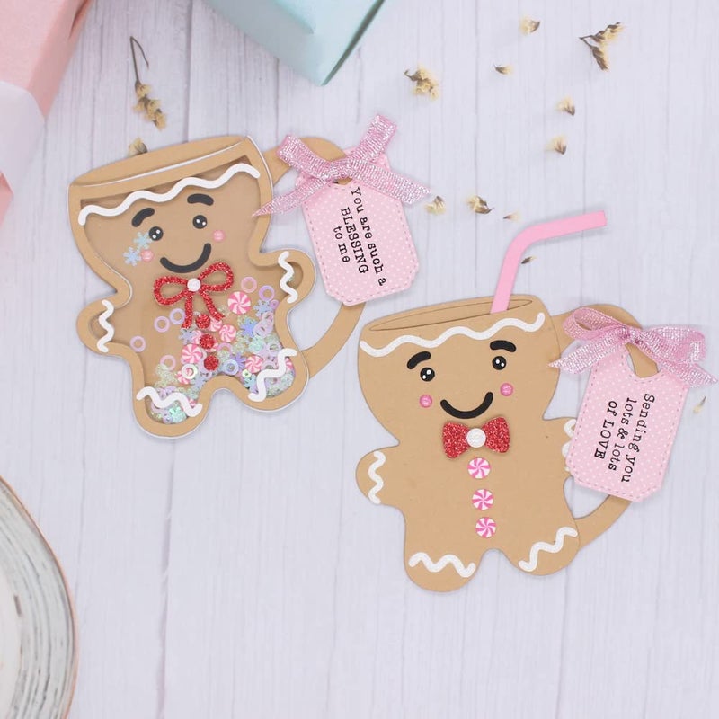 KSCRAFT Gingerbread Man Coffee Mug Shaker Metal Cutting Dies Stencils for DIY Scrapbooking Decorative Embossing DIY Paper Card