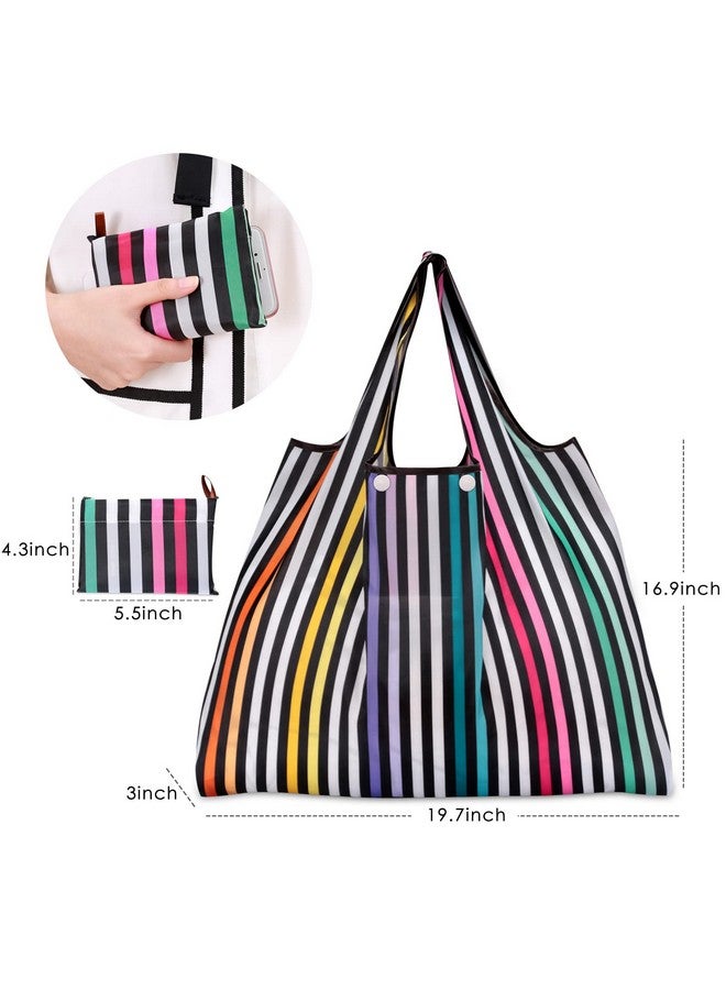 KINGMAS Reusable Grocery Bags, 2 Pack Eco-Friendly Folding Tote Shopping Bag fits in Pocket, Washable Waterproof Nylon Pouch Bags - Image 2