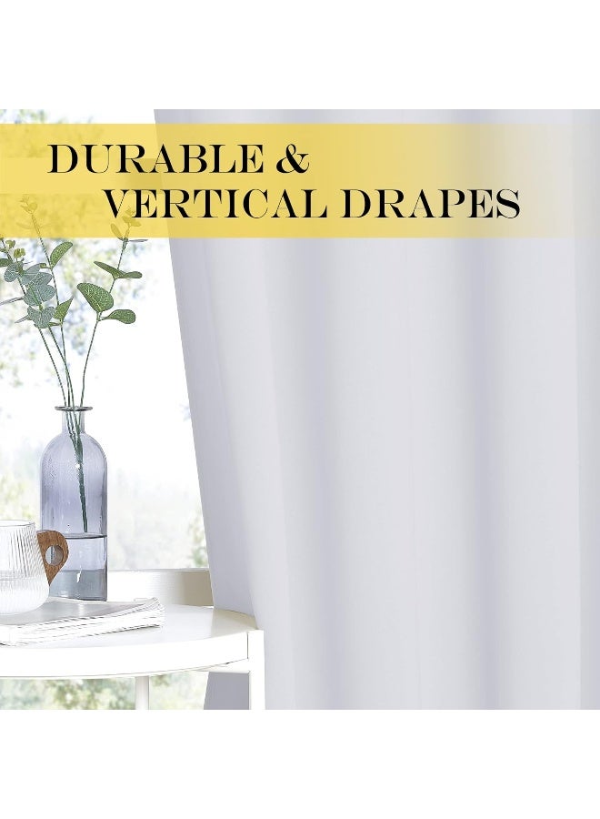 NICETOWN Room Darkening Curtain Window Panel - (Greyish White Color) Solid Thermal Insulated Drape/Drapery for Bedroom,52x95 inches, 1 Pack - Image 3