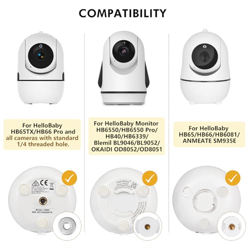 CaGuan Flexible Baby Monitor Mount for HelloBaby HB6550/HB65/HB40/HB6339/HB66/HB6550Pro, ANMEATE SM935E, Baby Camera Mount Holder Stand with 15.7 inch, Attach to Baby Crib Without Wall Damage - Image 2