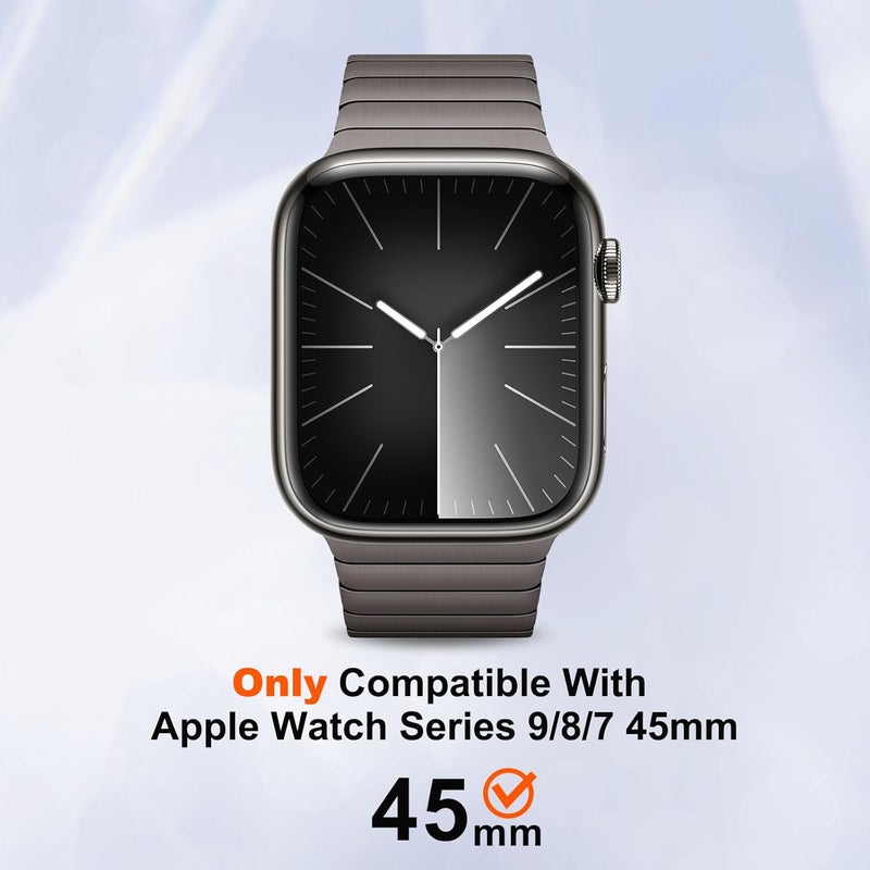 Suphart Metal Bumper Cover Compatible with Apple Watch Series 9/8/7 Case, [Turn 45mm into Ultra Look] Rugged Shockproof Protector with Back Frame for iWatch 45mm, Black - Image 3
