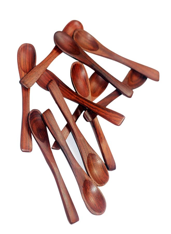 CRAFTCASTLE Wood Masala Handmade Spoon for Small containers,Tea, Coffee, Sugar, Condiments and Spices(Set of 12) - Image 1