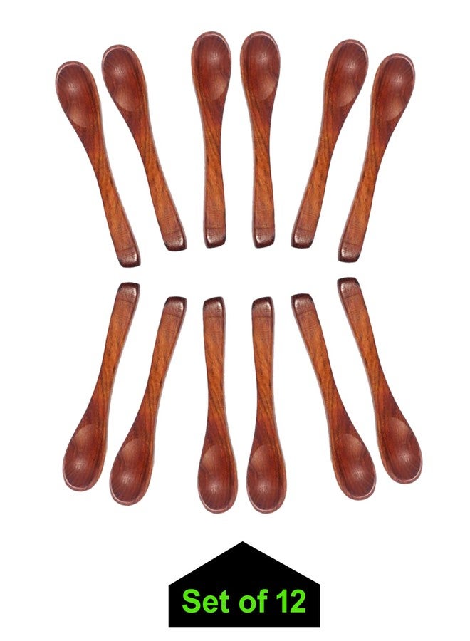 CRAFTCASTLE Wood Masala Handmade Spoon for Small containers,Tea, Coffee, Sugar, Condiments and Spices(Set of 12) - Image 2