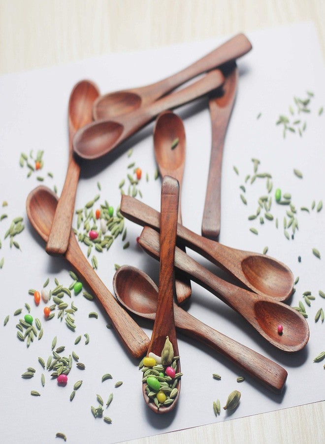 CRAFTCASTLE Wood Masala Handmade Spoon for Small containers,Tea, Coffee, Sugar, Condiments and Spices(Set of 12) - Image 5