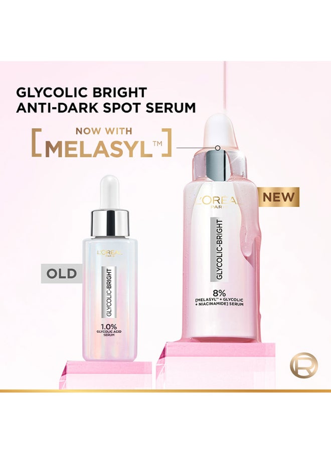 L'OREAL PARIS - Glycolic Bright 8% Melasyl + Niacinamide Face Serum for Brightening Dark Spots - Image 1