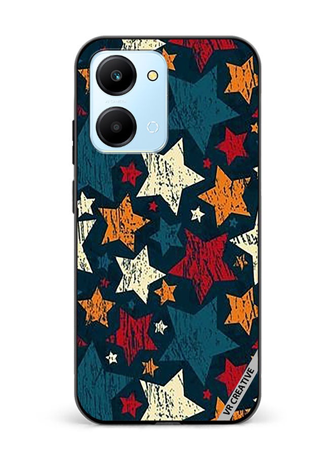 VR CREATIVE Protective Case Cover For Honor Play7T Colorful Stars Design Multicolour - Image 1