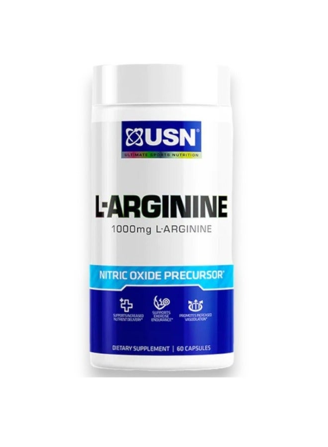 L-Arginine 1000mg, 60 Capsules