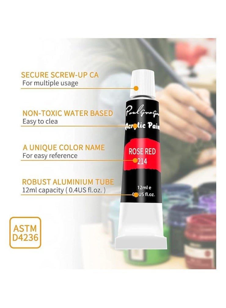S2C Paul Gra Gan Acrylic Paint set, 24x12ml Tubes Artist Quality oil Acrylic paints water color Non Toxic vibrant colors, Oil paint suitable for beginners & professionals painting on Canvas, wood, clay (Color-24) - Image 4