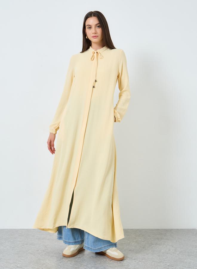 Take Two Women Yellow Zip-Up Maxi Kimono - Image 2
